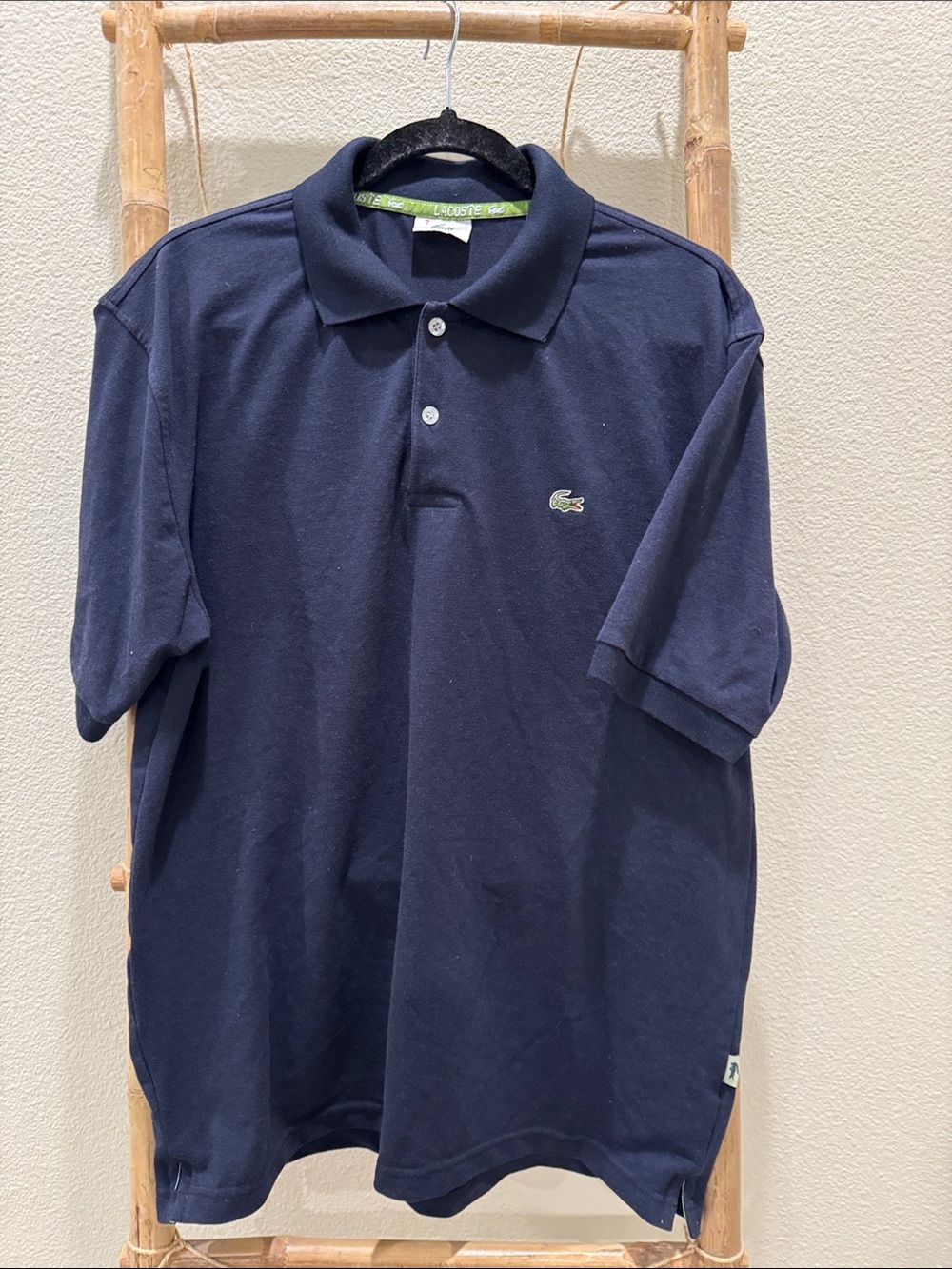 Lacoste Men's Dark Navy Pique Polo with Crocodile Logo